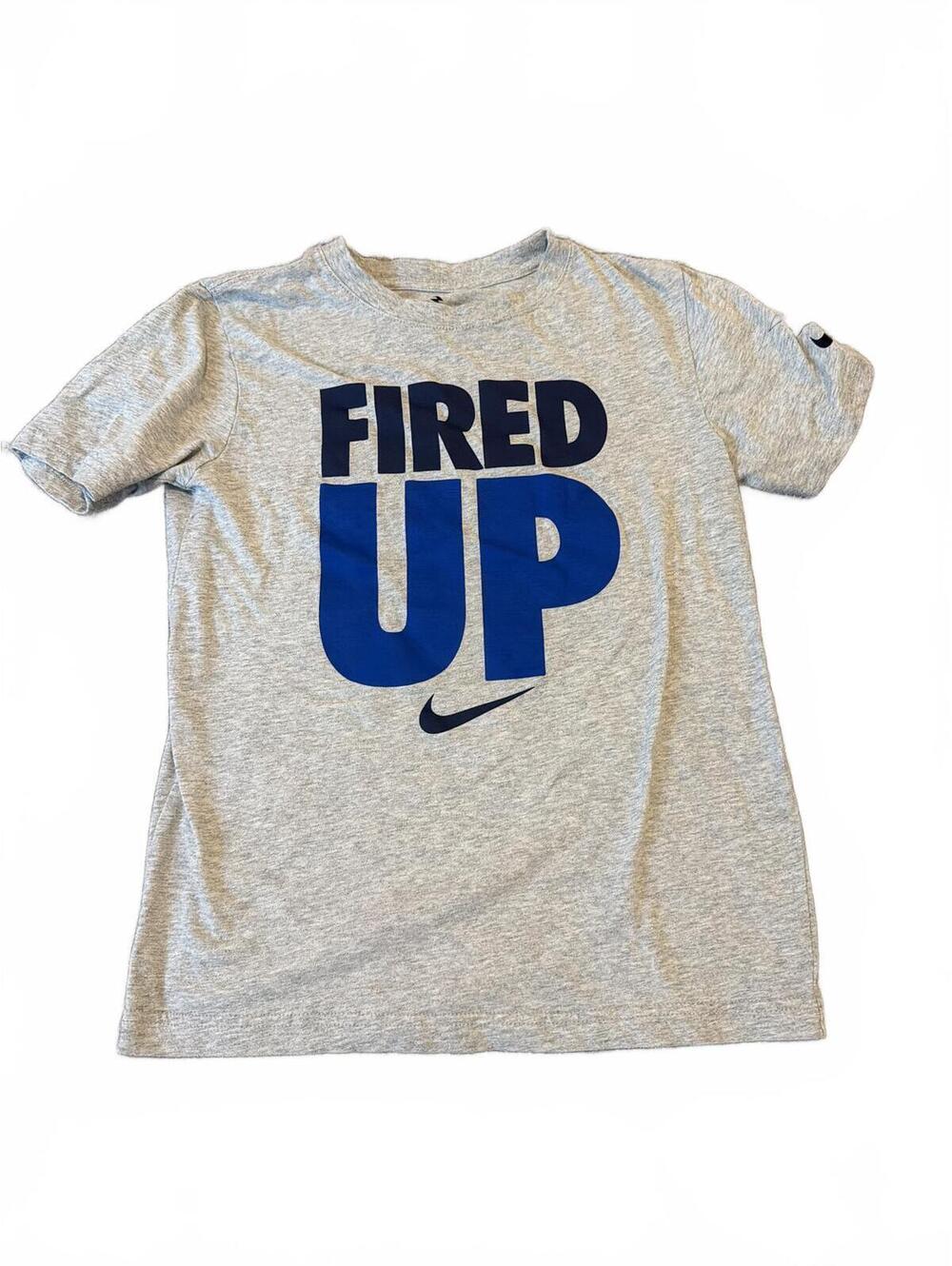 Nike 3Brand Boys Fired Up Graphic Tee Gray Kids M - Comfortable Casual Shirt
